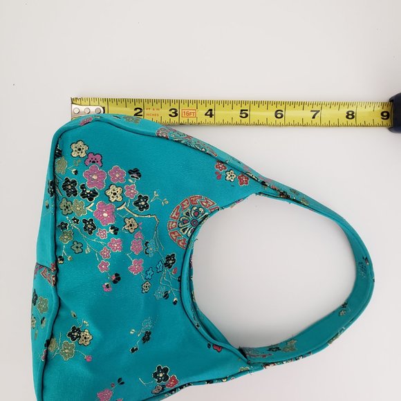 Brocade embroidered turquois mini purse. Americana by Shariff - Picture 8 of 8